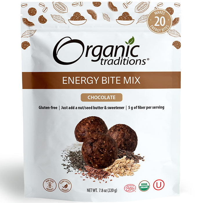 Organic Energy Bite Mix, Chocolate, 7.8 oz (220 g), Organic Traditions