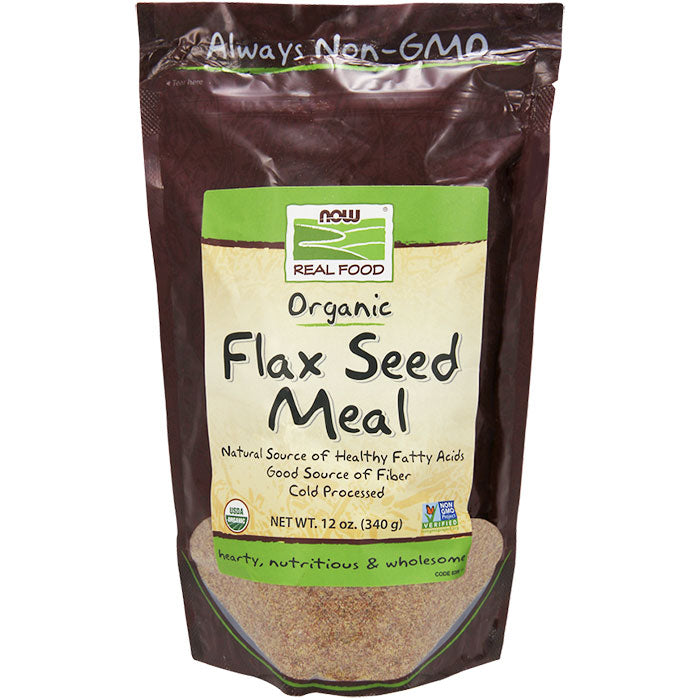 Organic Flax Seed Meal, 12 oz, NOW Foods