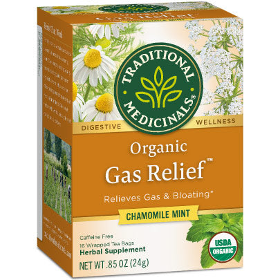 Organic Gas Relief Tea, 16 Tea Bags, Traditional Medicinals Teas