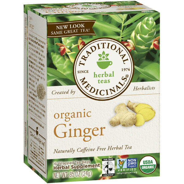 Organic Ginger Tea, 16 Tea Bags, Traditional Medicinals Teas