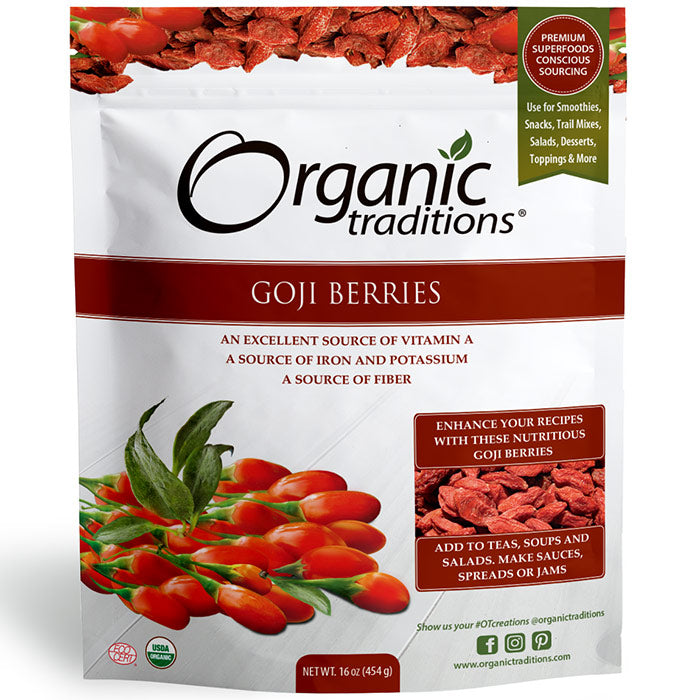 Organic Goji Berries, Value Size, 16 oz (454 g), Organic Traditions