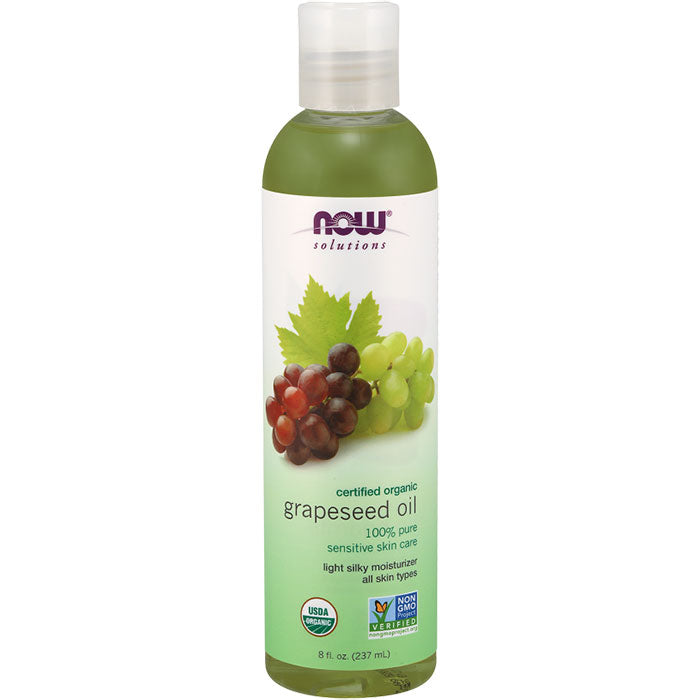 Organic Grapeseed Oil, Light Silky Moisturizer, 8 oz, NOW Foods