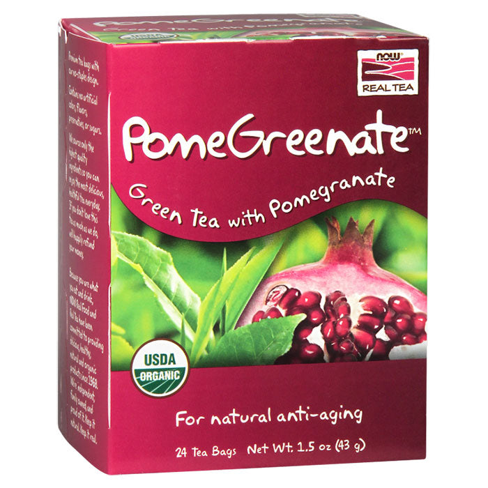 PomeGreenate Tea, Green Tea with Pomegranate, 24 Tea Bags, NOW Foods