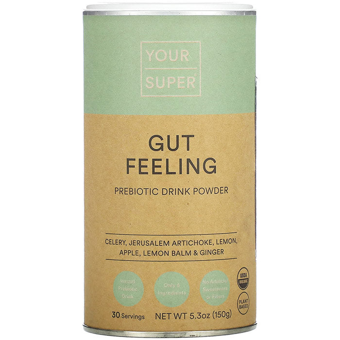 Organic Gut Feeling Mix, Prebiotic Drink Powder, 5.3 oz (150 g), Your Super