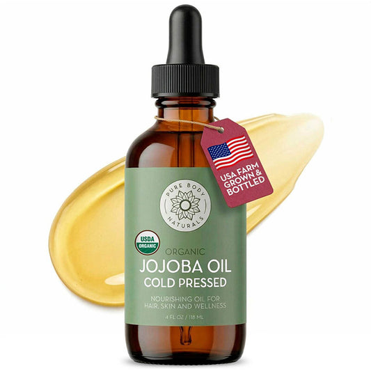 Organic Jojoba Oil, 4 oz, Pure Body Naturals