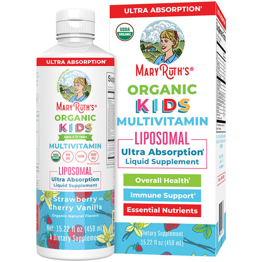 Organic Kids Multivitamin Liposomal, Strawberry Cherry Vanilla, 15.22 oz (450 ml), MaryRuth's