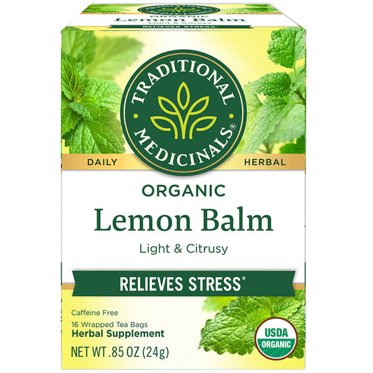 Organic Lemon Balm Tea, 16 Tea Bags, Traditional Medicinals Teas