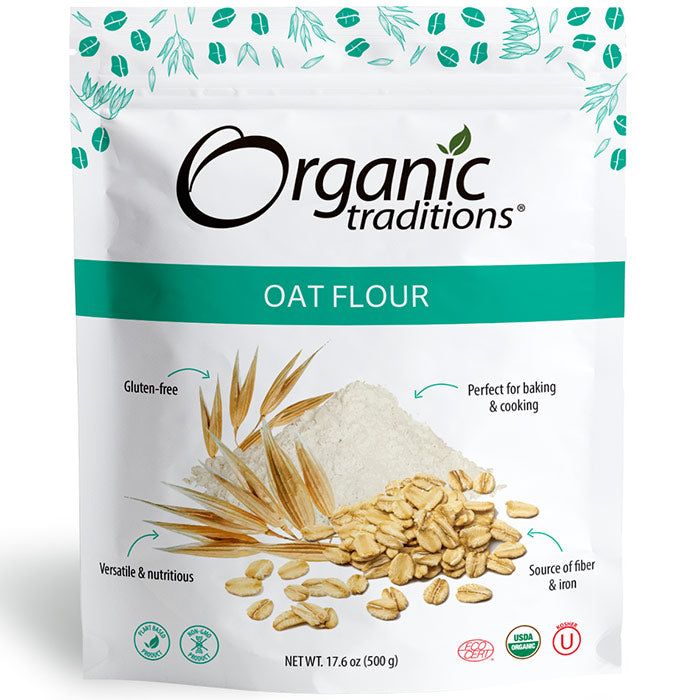 Organic Oat Flour, 17.6 oz (500 g), Organic Traditions