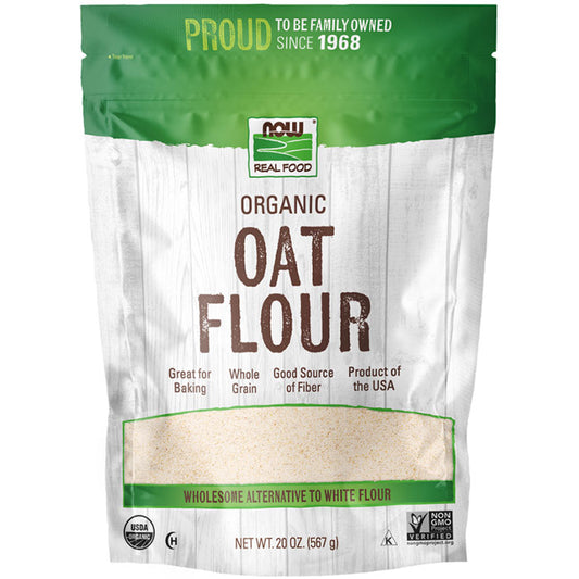 Organic Oat Flour, 20 oz (567 g), NOW Foods