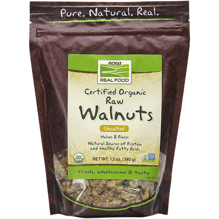 Organic Raw Walnuts, Unsalted, 12 oz, NOW Foods