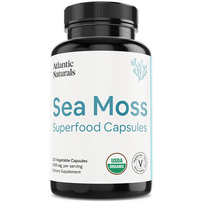 Organic Sea Moss Superfood Capsules, 120 Vegetable Capsules, Atlantic Naturals