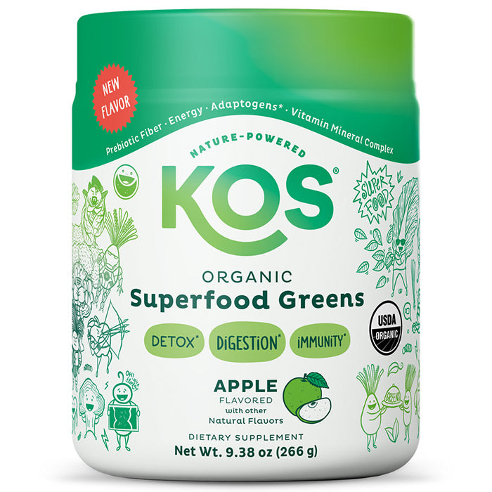 Organic Superfood Greens - Apple Flavor, 9.38 oz (28 Servings), KOS