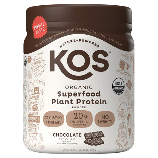 Organic Superfood Plant Protein Powder - Chocolate, 13.75 oz (10 Servings), KOS