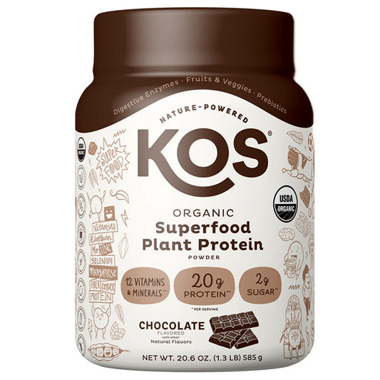 Organic Superfood Plant Protein Powder - Chocolate, 20.6 oz (15 Servings), KOS