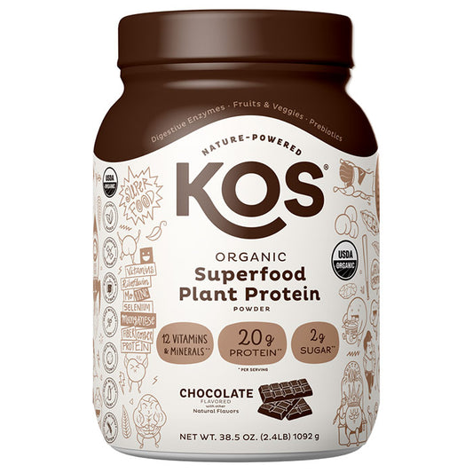 Organic Superfood Plant Protein Powder - Chocolate, 38.5 oz (28 Servings), KOS