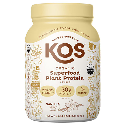 Organic Superfood Plant Protein Powder - Vanilla, 36.54 oz (28 Servings), KOS
