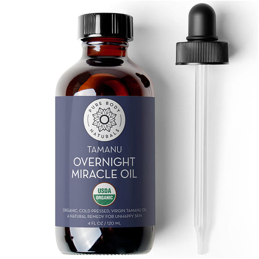 Organic Tamanu Overnight Miracle Oil, 4 oz, Pure Body Naturals