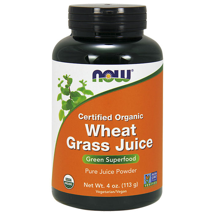 Organic Wheat Grass Juice Powder, 4 oz, NOW Foods