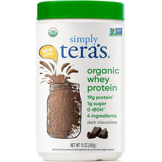 Organic Whey Protein - Dark Chocolate, 12 oz, Simply Tera's