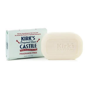 Original Coco Castile Bar Soap, Coconut Oil Soap, Fragrance Free, 4 oz, Kirk's Natural