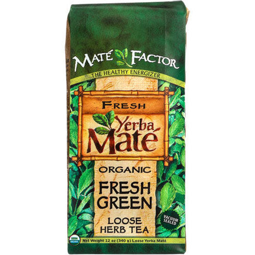 Organic Fresh Green Yerba Mate Loose Herb Tea, 12 oz, Mate Factor