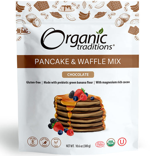 Pancake & Waffle Mix, Chocolate, 10.6 oz (300 g), Organic Traditions