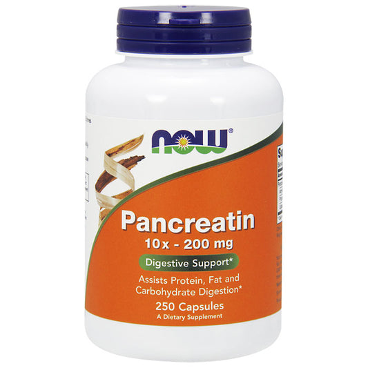 Pancreatin 10X - 200 mg, Value Size, 250 Capsules,  NOW Foods