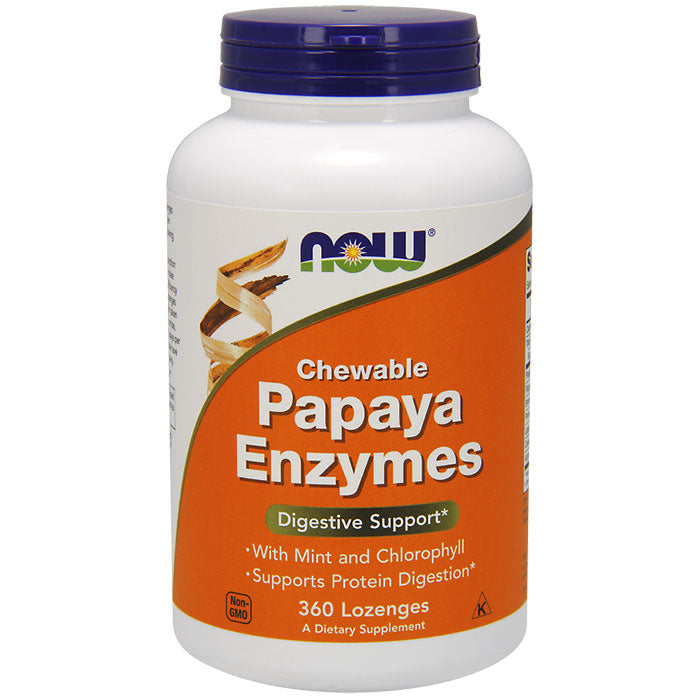 Papaya Enzyme Chewable Vegetarian 360 Lozenges, NOW Foods