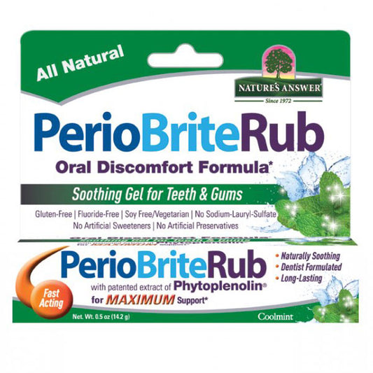 PerioBriteRub Topical Rub, Soothing Gel for Teeth & Gums, 0.5 oz, Nature's Answer