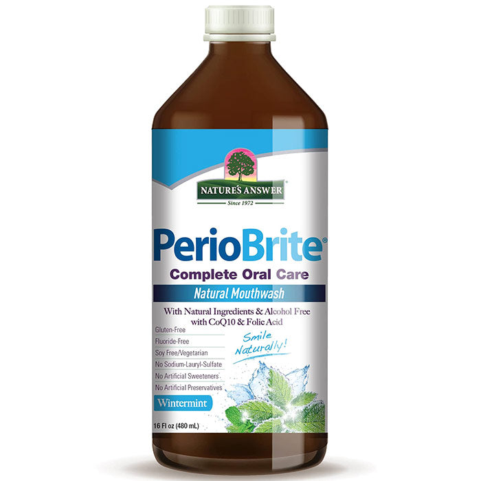 PerioBrite Natural Mouthwash - Wintermint, 16 oz, Nature's Answer