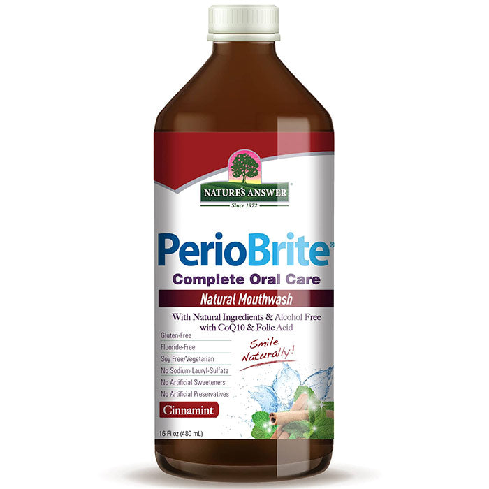 PerioBrite Natural Mouthwash - Cinnamint, 16 oz, Nature's Answer