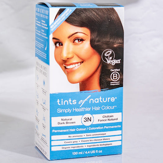 Permanent Hair Colour 3N Natural Dark Brown, 4.4 oz, Tints of Nature