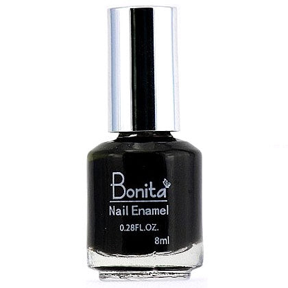 Bonita Petite Nail Enamel - Black, Mini Nail Polish, 0.28 oz (8 ml), Bonita Cosmetics