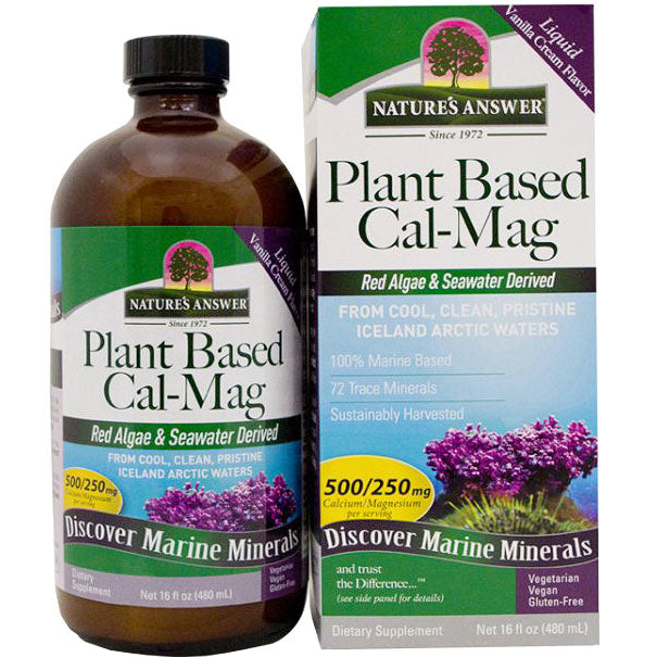 Plant Based Cal-Mag Liquid, Marine Calcium Magnesium, 16 oz, Nature's Answer