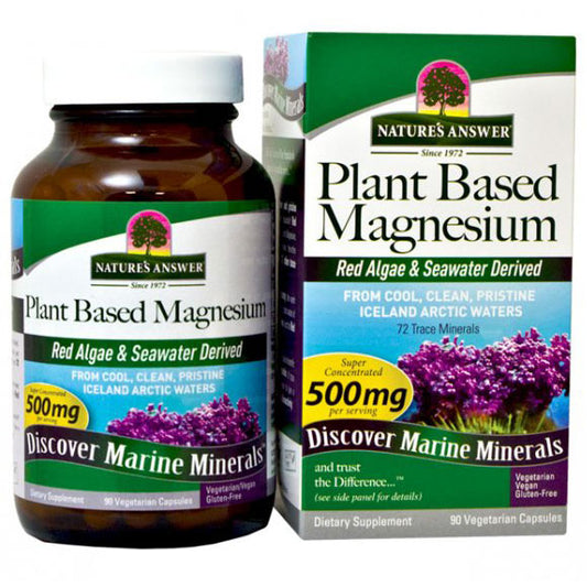 Plant Based Magnesium, Aquamin Marine Minerals, 90 Vegetarian Capsules, Nature's Answer