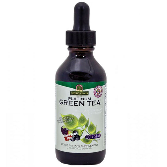 Platinum Green Tea Liquid Decaffeinated - Mixed Berry, 2 oz, Nature's Answer