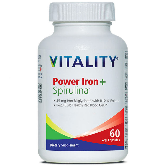 Power Iron + Spirulina, 60 Vegetable Capsules, Vitality