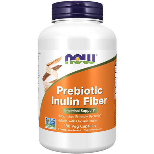 Prebiotic Inulin Fiber, 180 Veg Capsules, NOW Foods