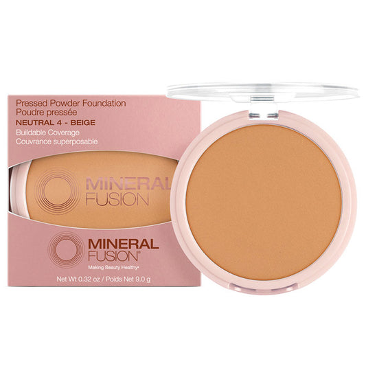 Pressed Powder Foundation - Neutral 4 - Beige, 0.32 oz, Mineral Fusion Cosmetics