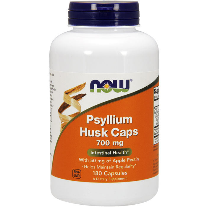 Psyllium Husk 700 mg Plus Apple Pectin, 360 Capsules, NOW Foods