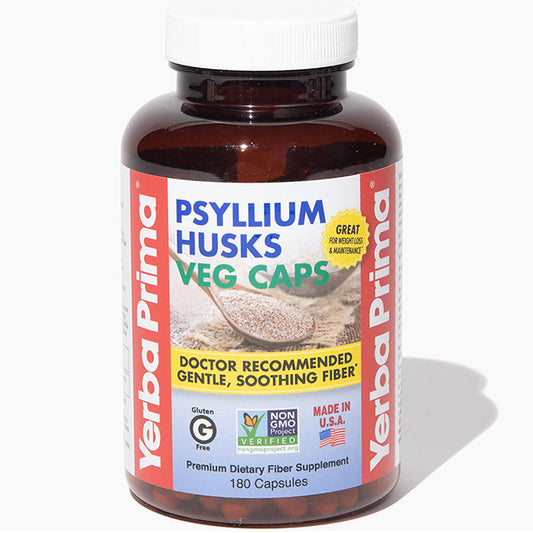 Psyllium Husks Veg Caps, 180 Capsules, Yerba Prima