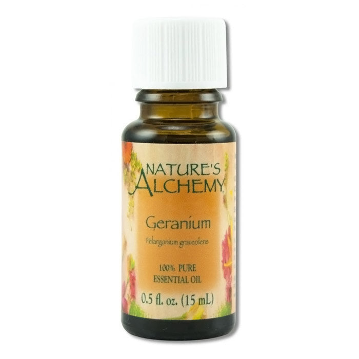 Pure Essential Oil Geranium, 0.5 oz, Nature's Alchemy