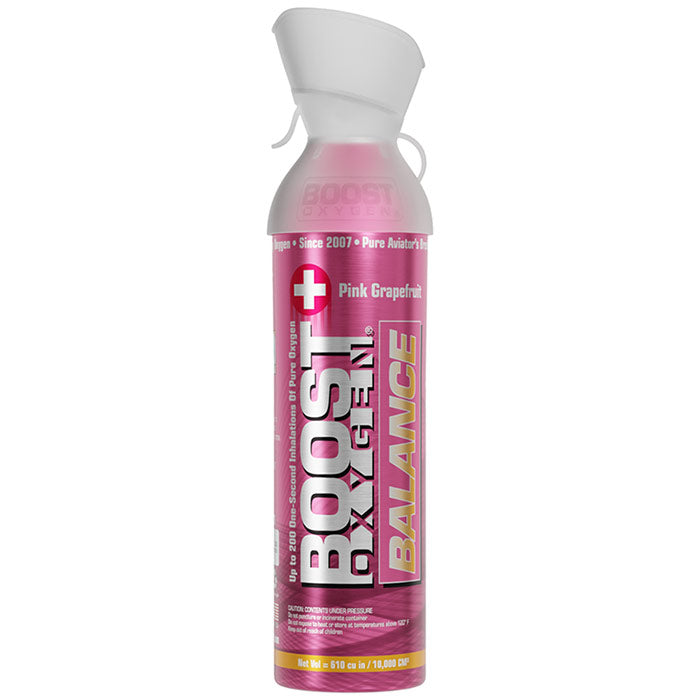 Boost Inhaler 95% Pure Oxygen Inhaler Canister, Balance (Pink Grapefruit), Large (10 ...