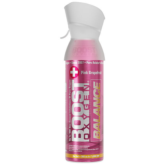 95% Pure Oxygen Supplement, Portable Canister, Balance (Pink Grapefruit), Medium (5 Liter), Boost Oxygen
