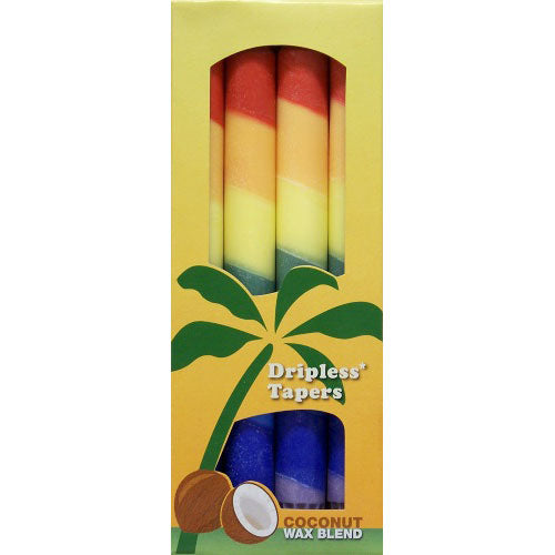 Rainbow Candle Tapers 9 Inch,  4 Candles, Aloha Bay