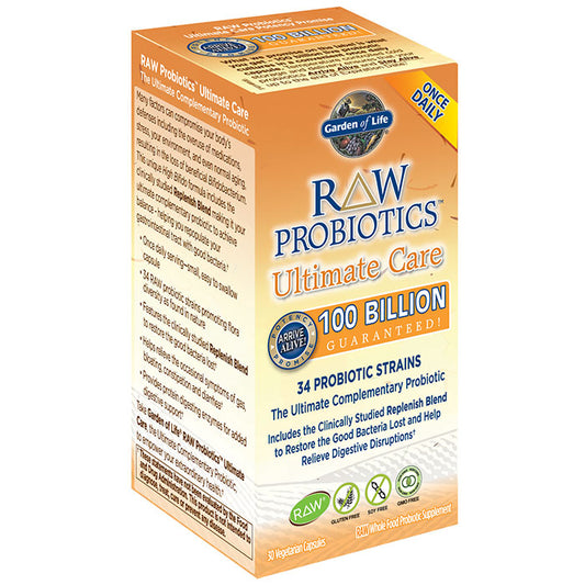 RAW Probiotics Ultimate Care, 30 Vegetarian Capsules, Garden of Life