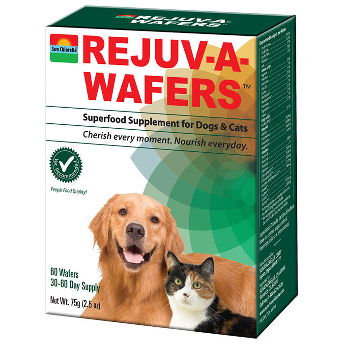 Rejuv-A-Wafers Superfood Supplement for Dogs & Cats, 60 Wafers, Sun Chlorella