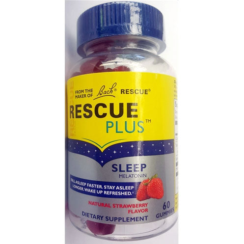 Rescue Plus Sleep Gummy - Natural Strawberry, 60 Gummies, Bach Flower Essences