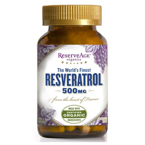 Resveratrol 500 mg High Potency, 60 Veggie Capsules, ReserveAge Organics