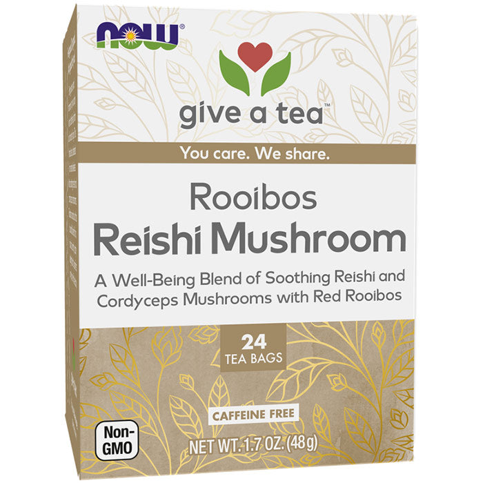 Rooibos Reishi Mushroom Tea, 24 Tea Bags, NOW Foods
